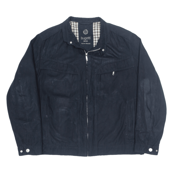 BUGATTI Suede Feel Mens Coach Jacket Blue L Online Hot Sale