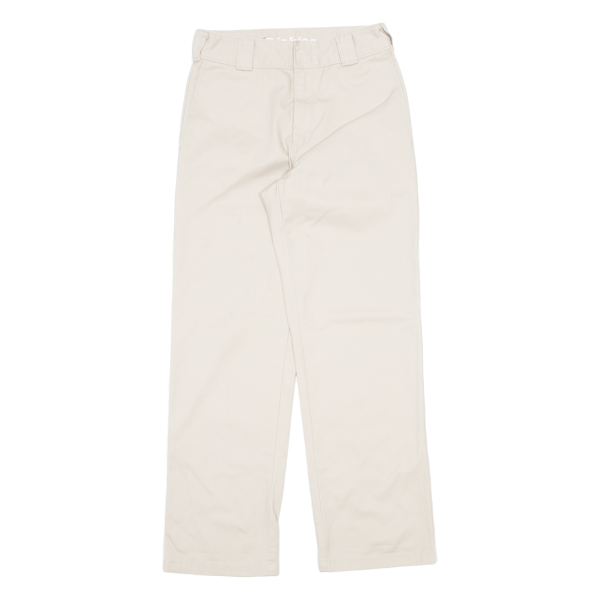 DICKIES Crop Workwear Womens Trousers Beige Regular Straight W28 L29 Online now