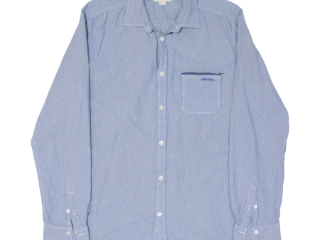 DIESEL Mens Shirt Blue Pinstripe Long Sleeve L Fashion