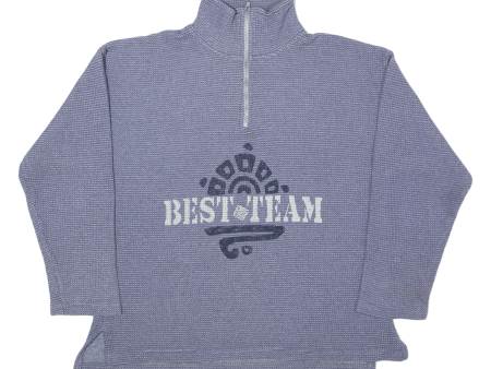 BEST TEAM 1 4 Zip Mens Sweatshirt Blue High Neck XL Online now