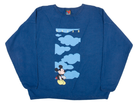 DISNEY Mickey Mouse Womens Sweatshirt Blue L For Sale