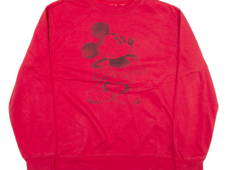 DISNEY Mickey Mouse Mens Sweatshirt Red L Supply