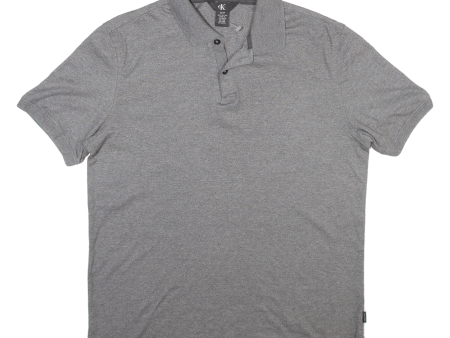 CALVIN KLEIN Mens Polo Shirt Grey S Supply