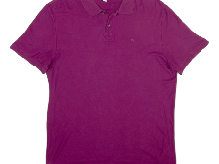 CALVIN KLEIN Mens Polo Shirt Purple M Online