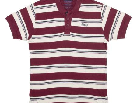 DIESEL Boys Polo Shirt Red Striped XL Sale