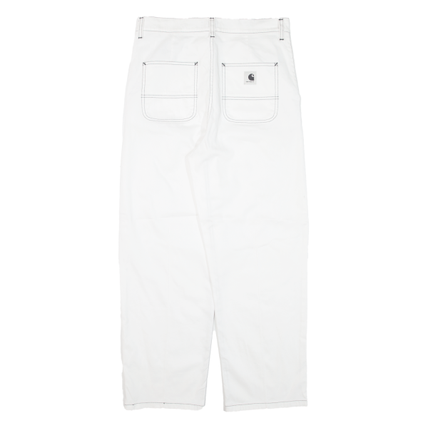 CARHARTT WIP Armanda Pant Womens Trousers White Relaxed Straight W28 L25 Sale